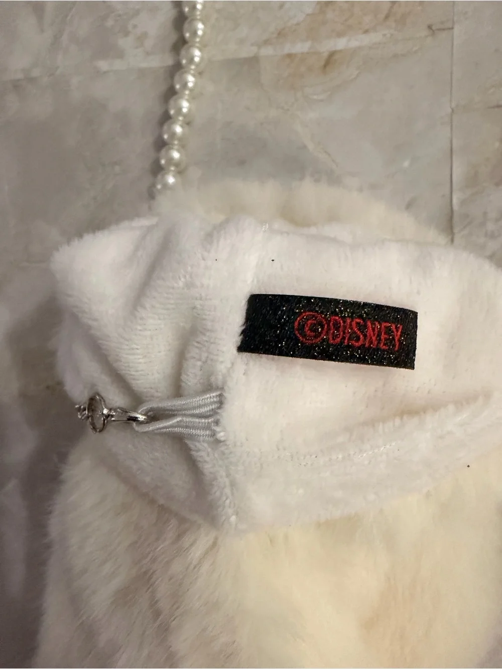 Disney Cream Faux Fur Pearl-Trim Mittens